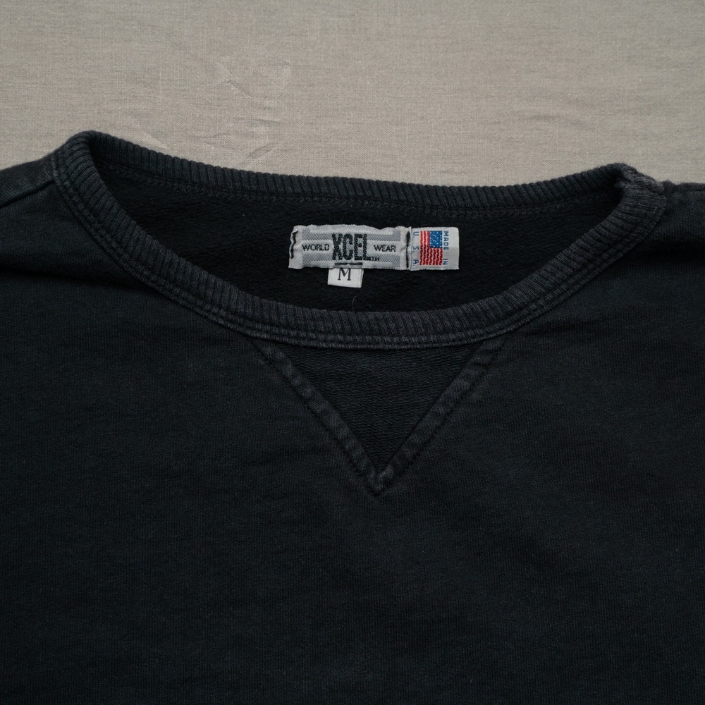 Vintage 80s Black Sweatshirt‎ Single V USA Adult Medium XCEL World Wear - Picture 4 of 6